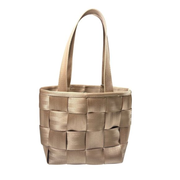 The Original Harvey's Seatbelt Bag Tan Beige Two Handle Small Tote Bag Purse - Picture 1 of 10